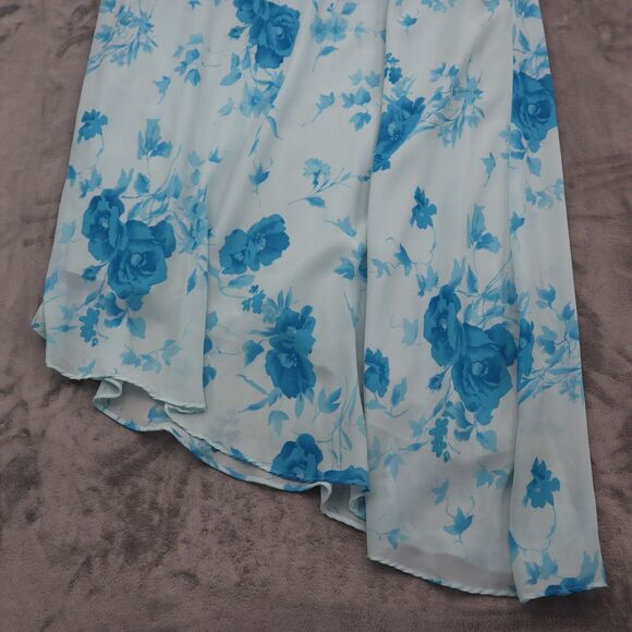 Esmeralda Dress Womens 3X Blue Hi Low One Shoulder Plus Size Blue Floral - Picture 12 of 16